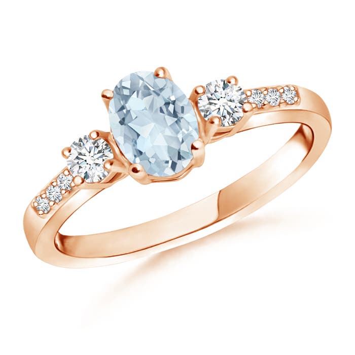 A - Aquamarine / 0.86 CT / 14 KT Rose Gold