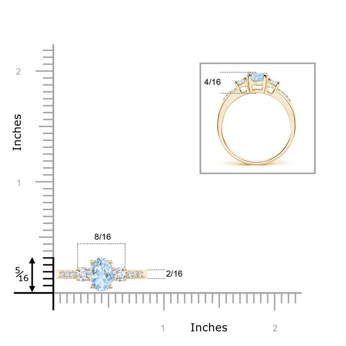 AA - Aquamarine / 0.86 CT / 14 KT Yellow Gold