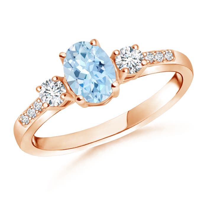 AAA - Aquamarine / 0.86 CT / 14 KT Rose Gold