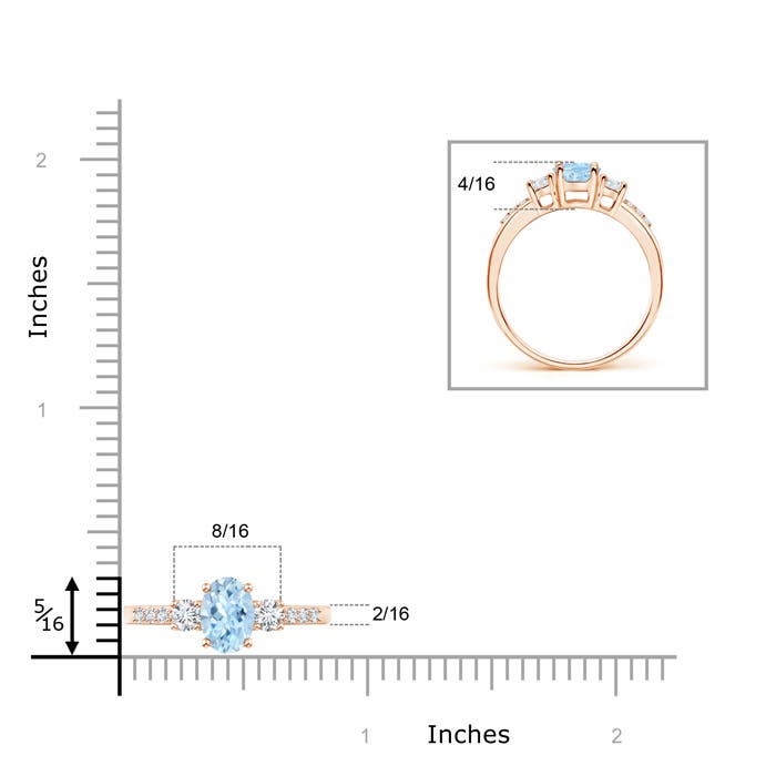 AAA - Aquamarine / 0.86 CT / 14 KT Rose Gold