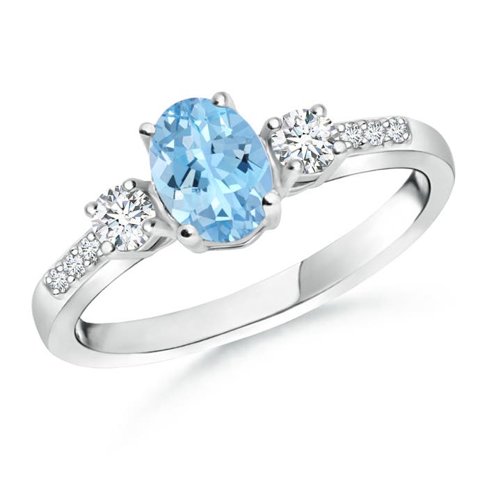 AAAA - Aquamarine / 0.86 CT / 14 KT White Gold