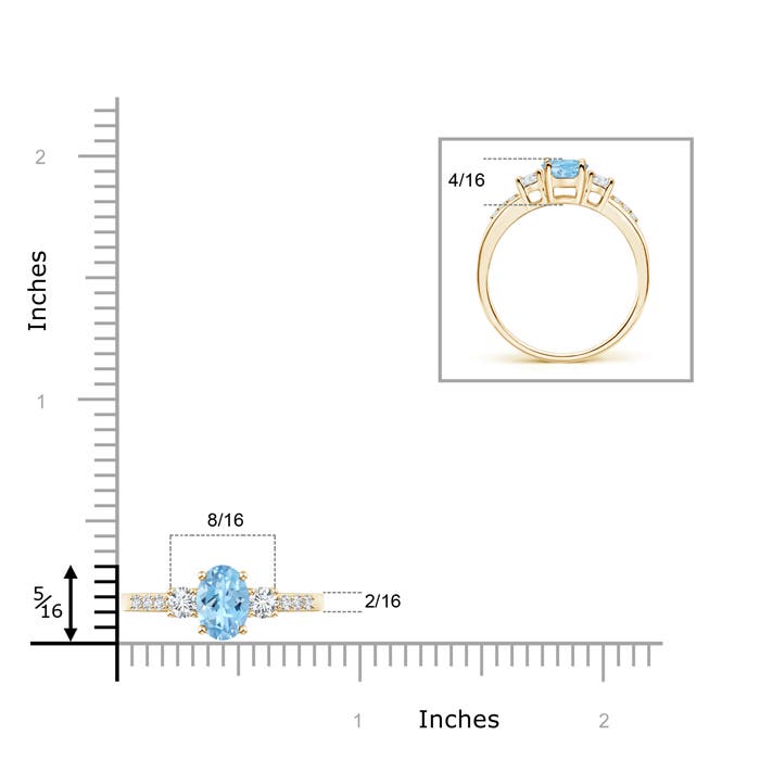 AAAA - Aquamarine / 0.86 CT / 14 KT Yellow Gold