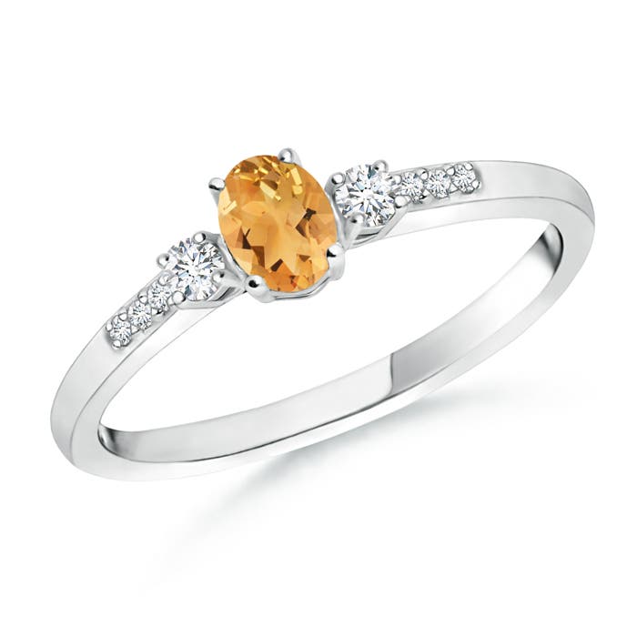 A - Citrine / 0.31 CT / 14 KT White Gold