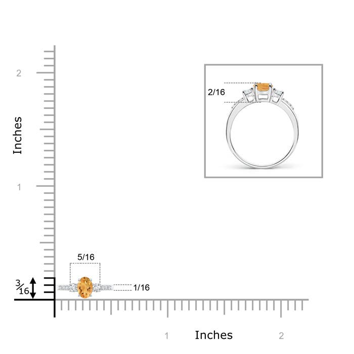 A - Citrine / 0.31 CT / 14 KT White Gold