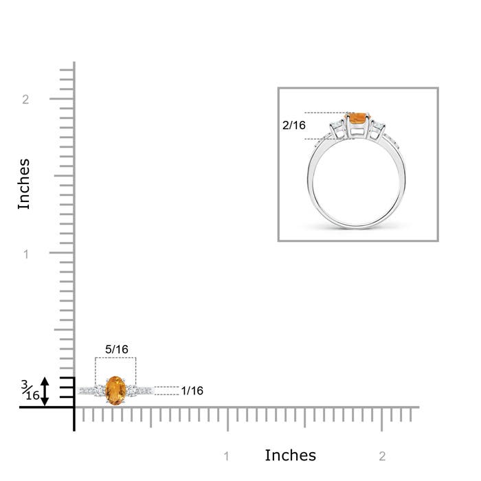 AA - Citrine / 0.31 CT / 14 KT White Gold