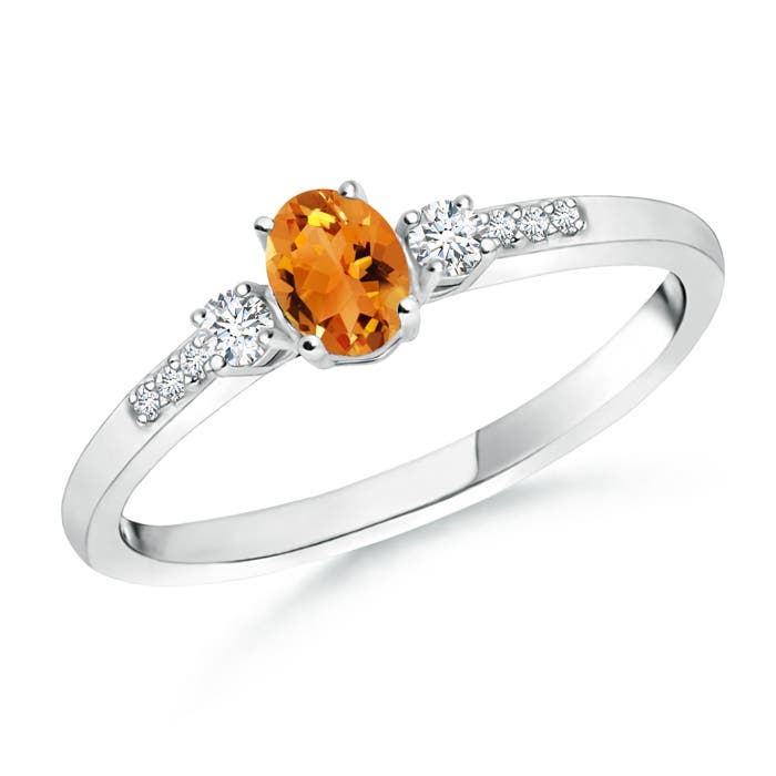 AAA - Citrine / 0.31 CT / 14 KT White Gold