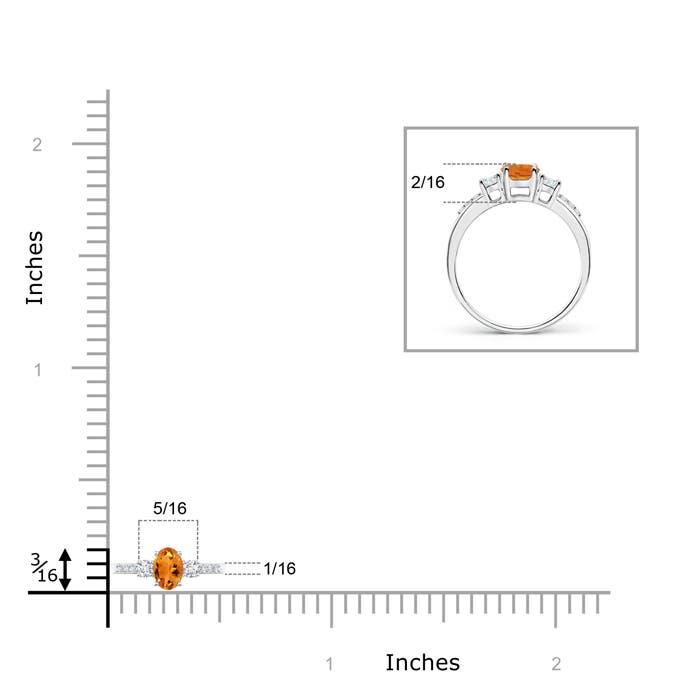 AAA - Citrine / 0.31 CT / 14 KT White Gold