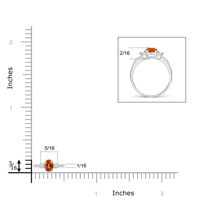 AAAA - Citrine / 0.31 CT / 14 KT White Gold