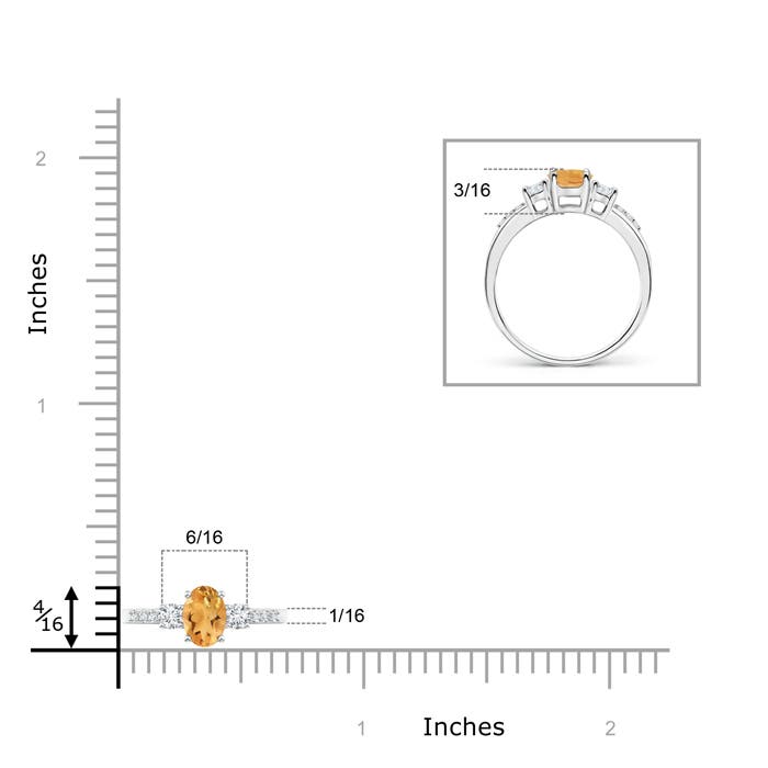 A - Citrine / 0.57 CT / 14 KT White Gold