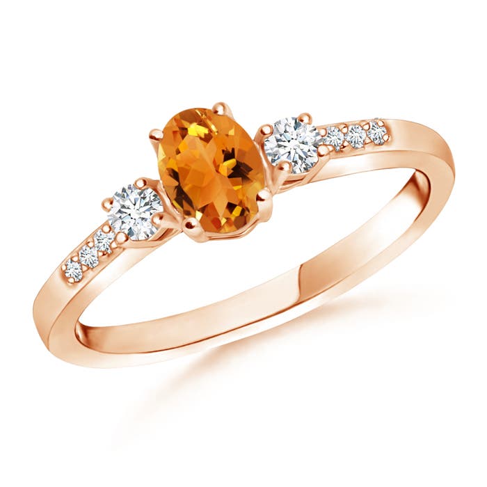 AAA - Citrine / 0.57 CT / 14 KT Rose Gold