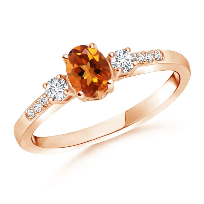 AAAA - Citrine / 0.57 CT / 14 KT Rose Gold