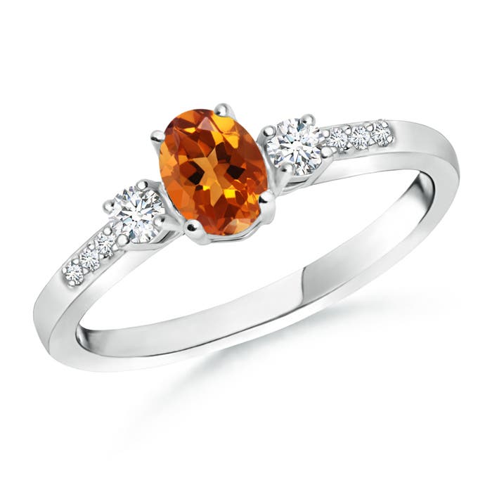 AAAA - Citrine / 0.57 CT / 14 KT White Gold