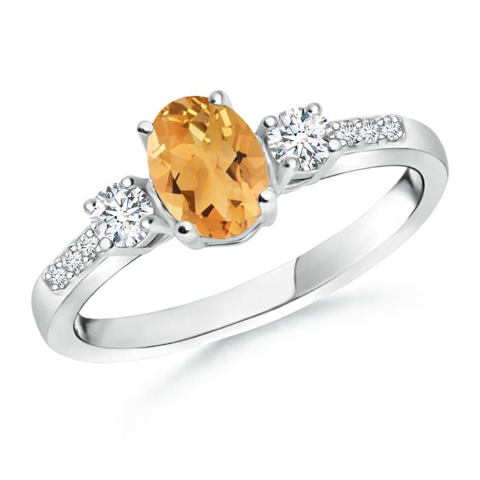 A - Citrine / 1.01 CT / 14 KT White Gold