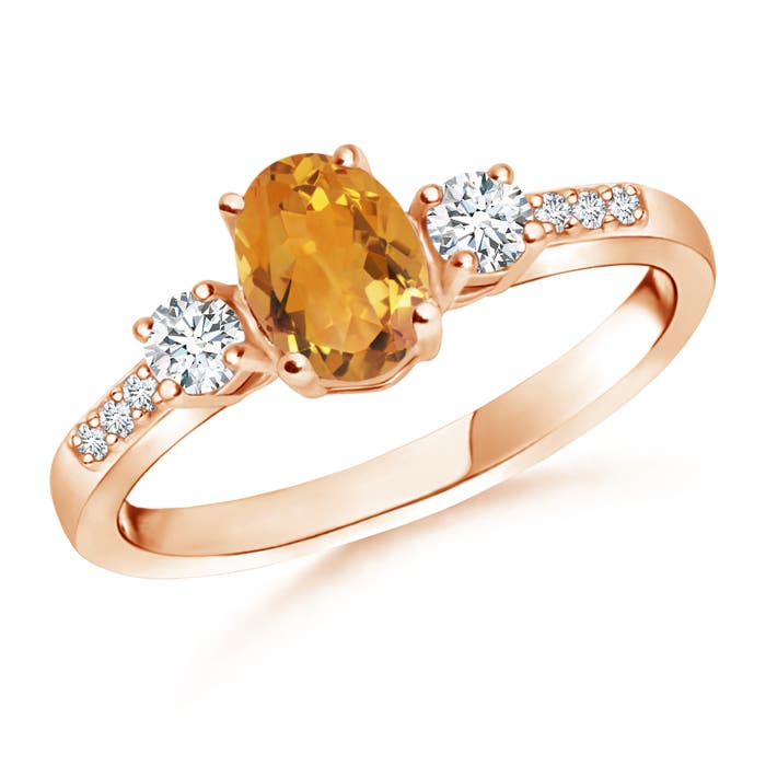 AA - Citrine / 1.01 CT / 14 KT Rose Gold