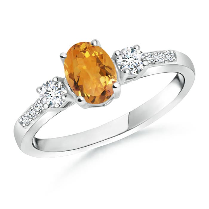 AA - Citrine / 1.01 CT / 14 KT White Gold