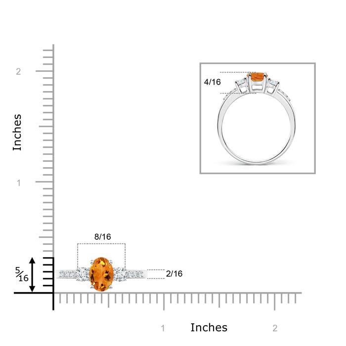 AAA - Citrine / 1.01 CT / 14 KT White Gold