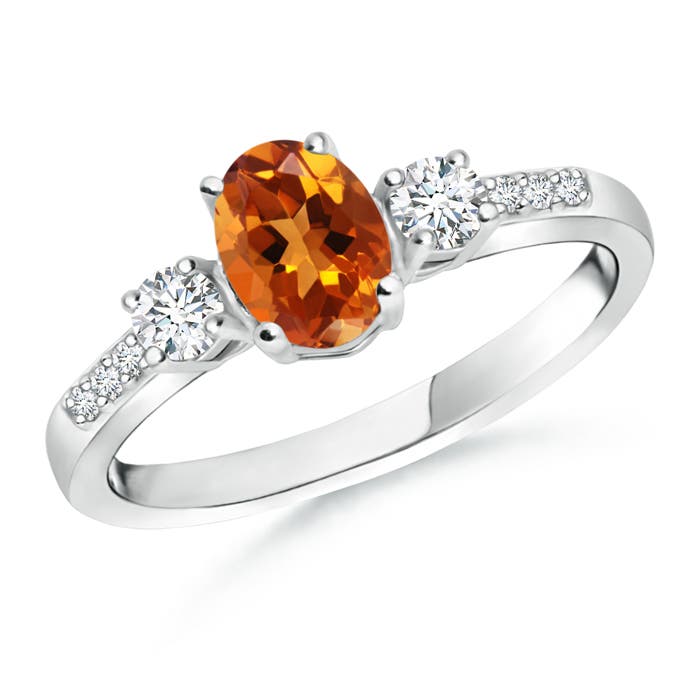 AAAA - Citrine / 1.01 CT / 14 KT White Gold