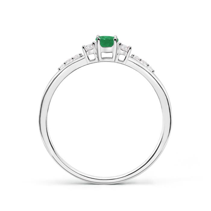 A - Emerald / 0.3 CT / 14 KT White Gold