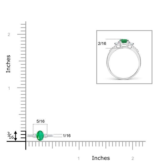 A - Emerald / 0.3 CT / 14 KT White Gold