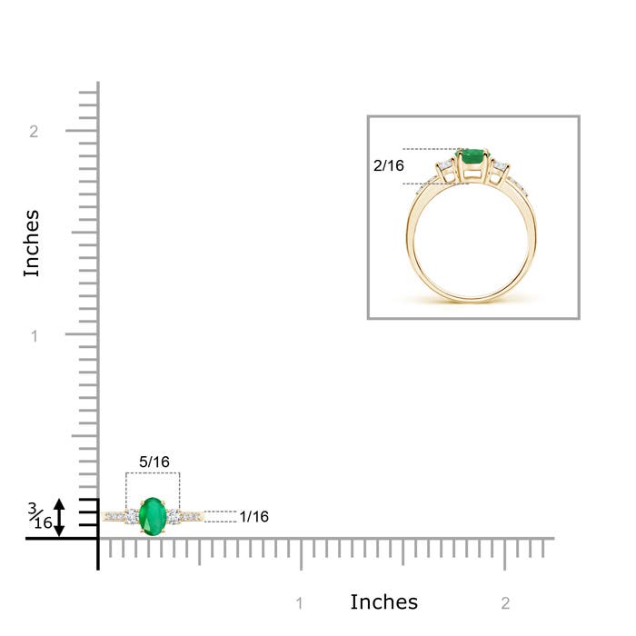 A - Emerald / 0.3 CT / 14 KT Yellow Gold