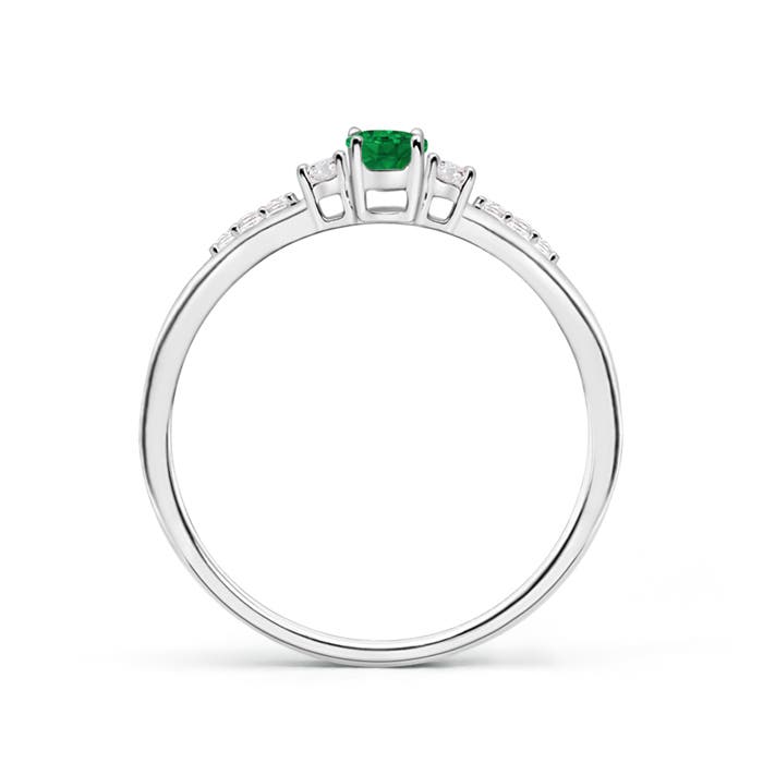 AAA - Emerald / 0.3 CT / 14 KT White Gold