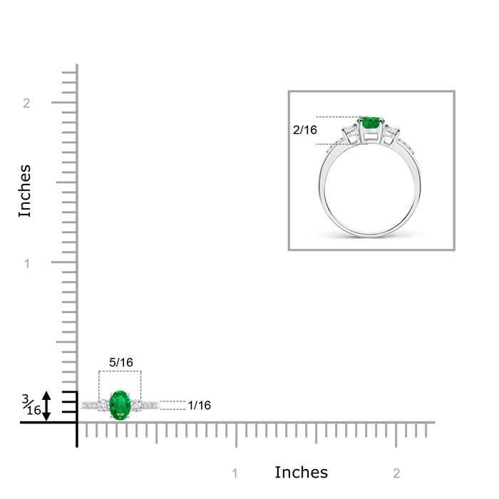 AAA - Emerald / 0.3 CT / 14 KT White Gold