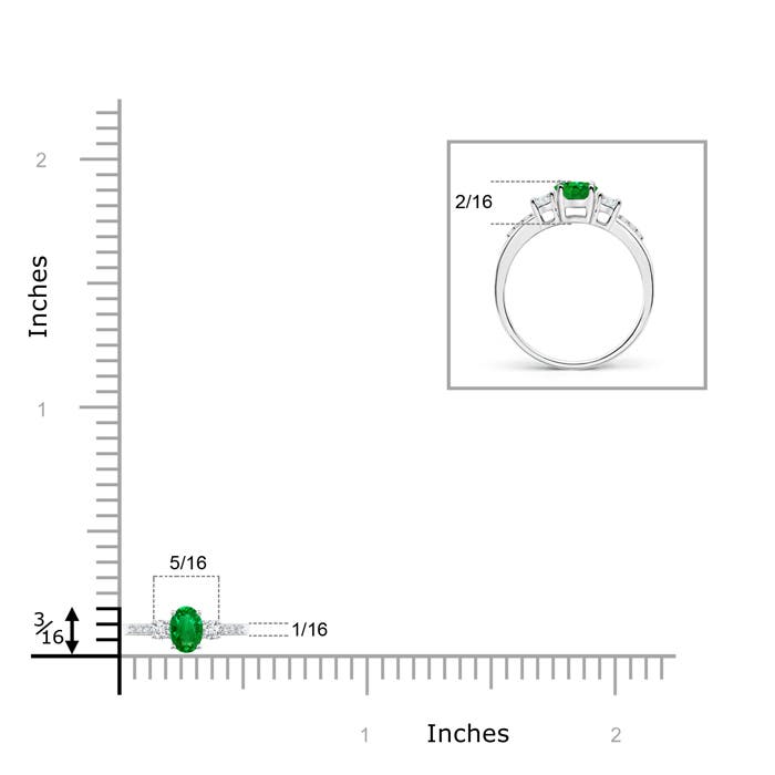 AAAA - Emerald / 0.3 CT / 14 KT White Gold