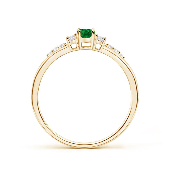 AAAA - Emerald / 0.3 CT / 14 KT Yellow Gold