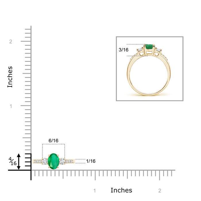 A - Emerald / 0.57 CT / 14 KT Yellow Gold