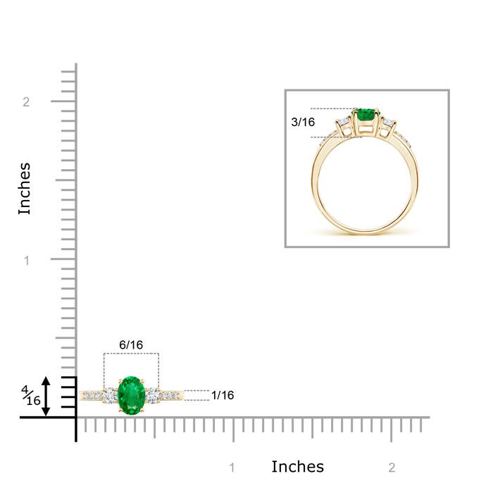 AAA - Emerald / 0.57 CT / 14 KT Yellow Gold