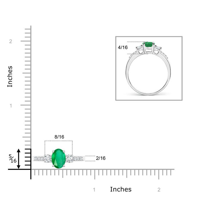 A - Emerald / 0.92 CT / 14 KT White Gold