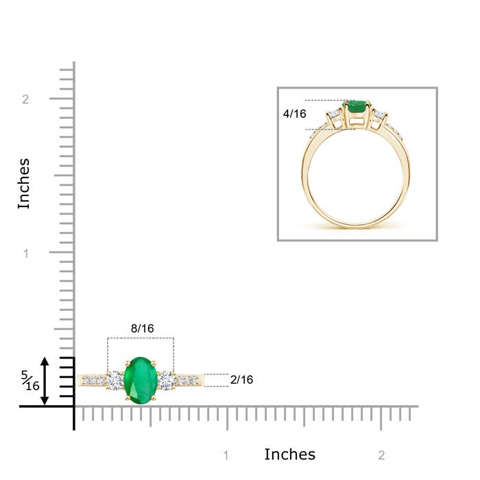 A - Emerald / 0.92 CT / 14 KT Yellow Gold