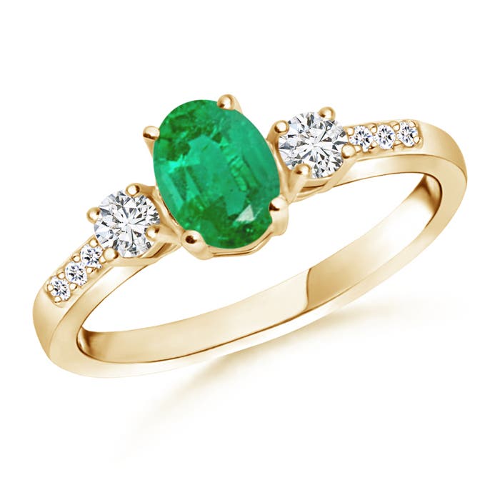 AA - Emerald / 0.92 CT / 14 KT Yellow Gold