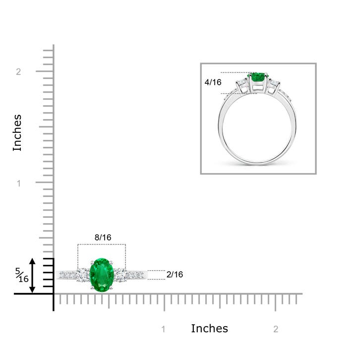 AAA - Emerald / 0.92 CT / 14 KT White Gold