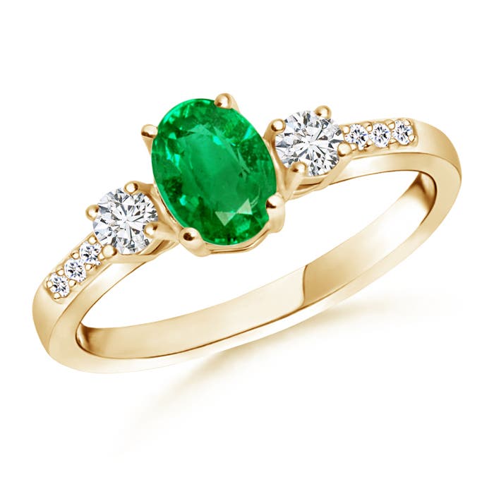 AAA - Emerald / 0.92 CT / 14 KT Yellow Gold