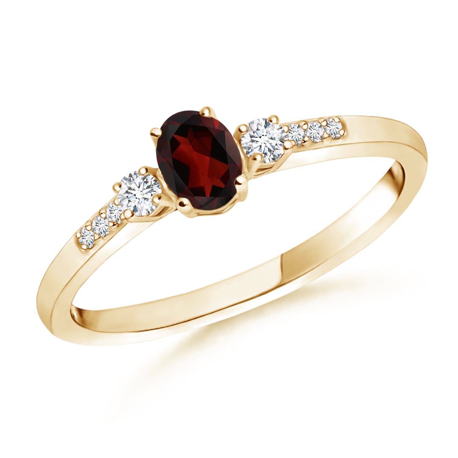 AA - Garnet / 0.35 CT / 14 KT Yellow Gold