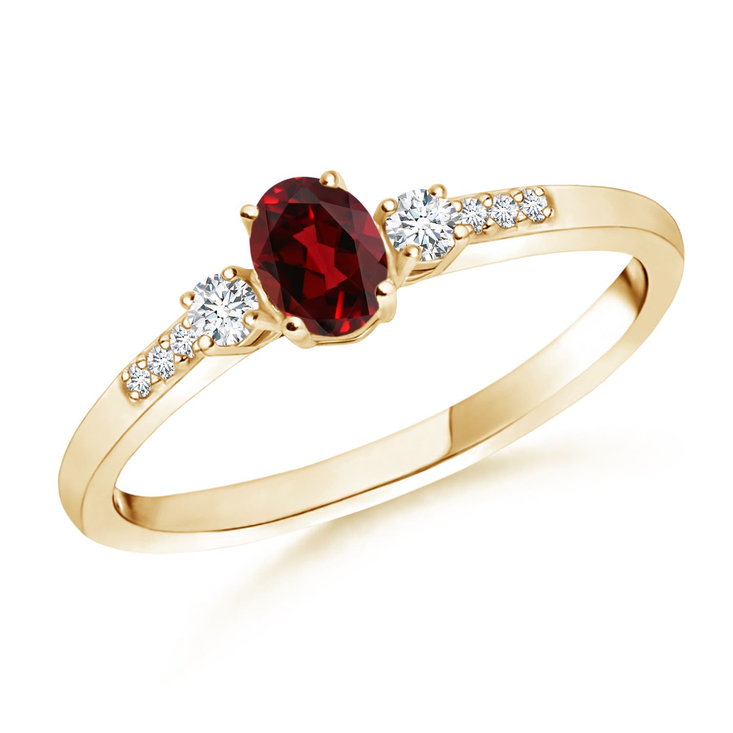 AAAA - Garnet / 0.35 CT / 14 KT Yellow Gold