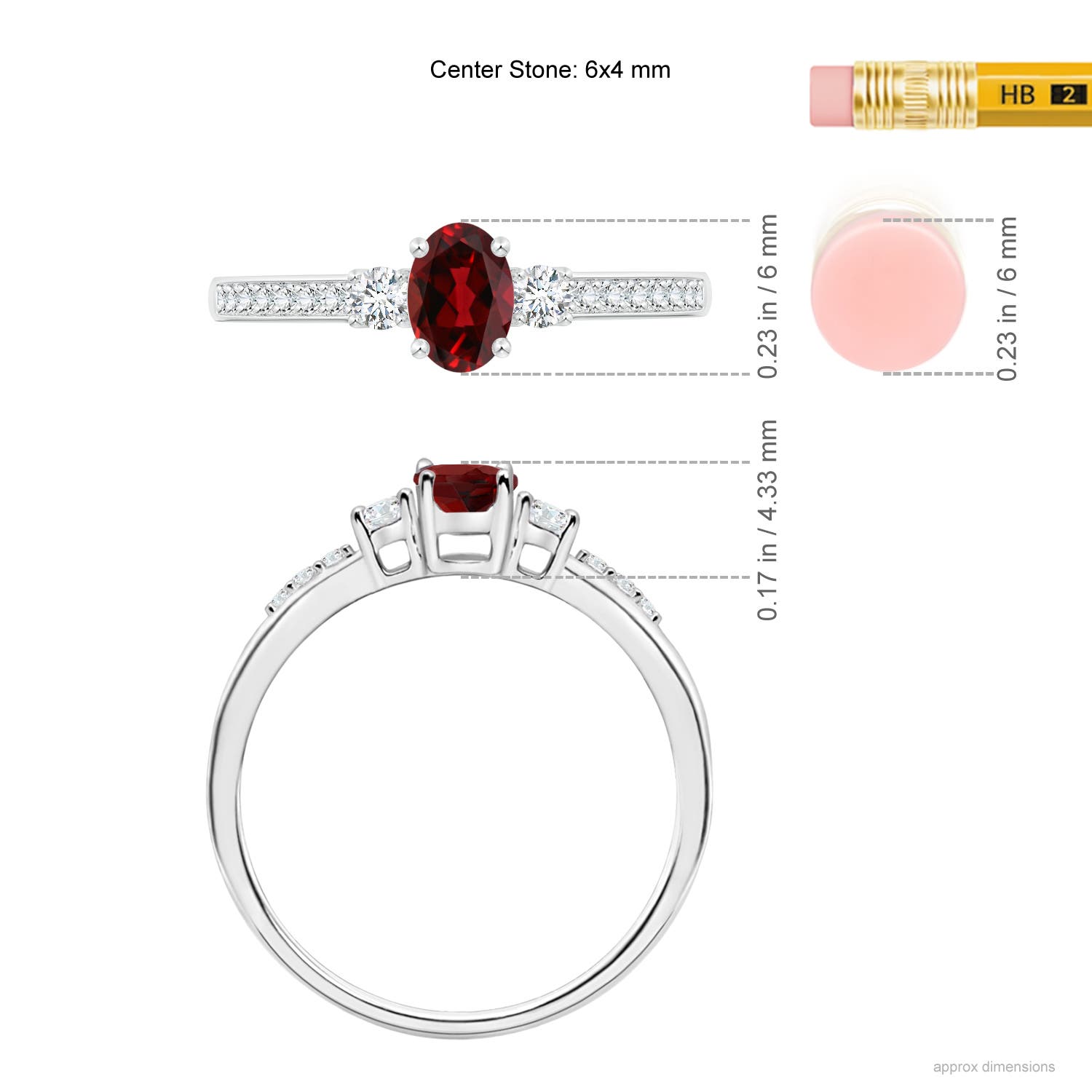 AAAA - Garnet / 0.72 CT / 14 KT White Gold