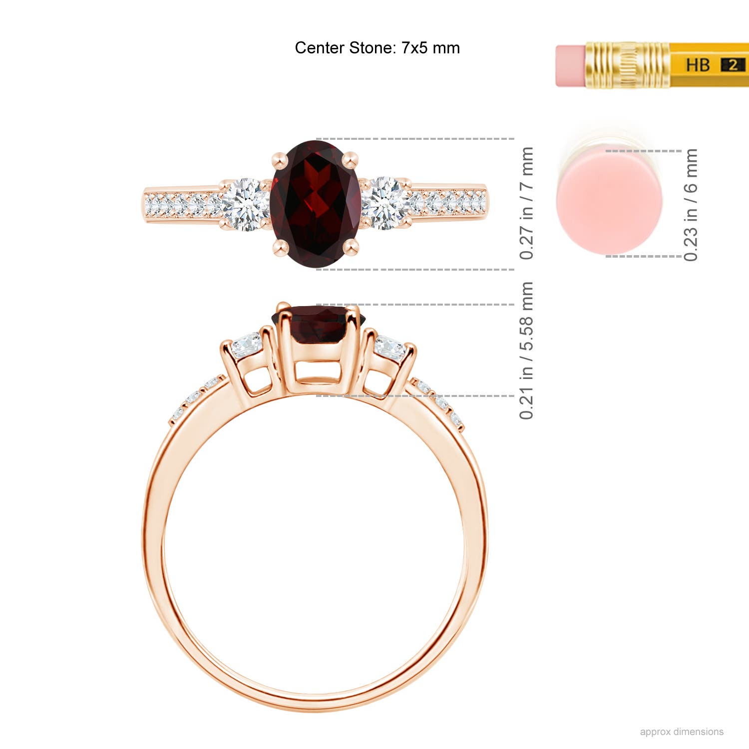 A - Garnet / 1.16 CT / 14 KT Rose Gold