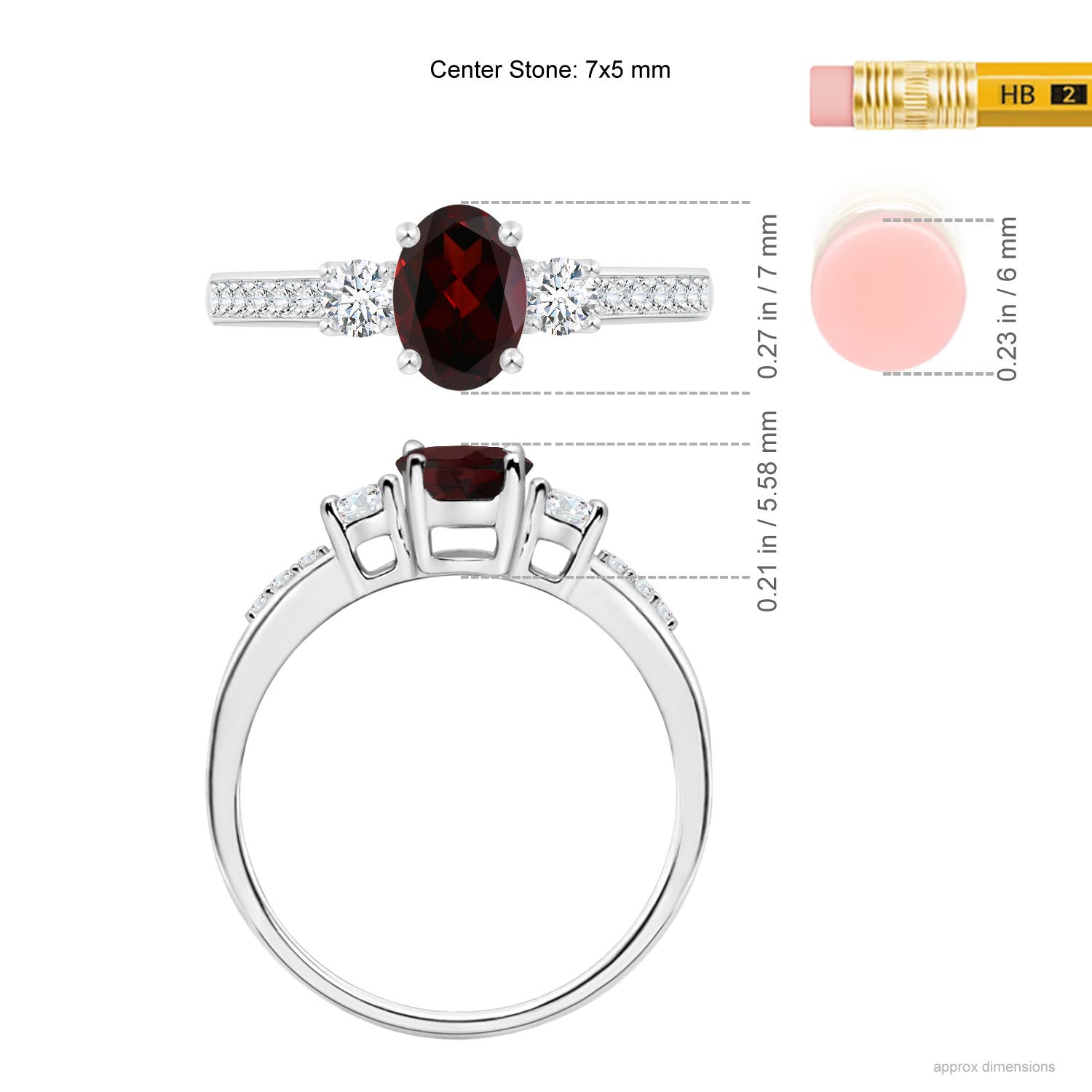 A - Garnet / 1.16 CT / 14 KT White Gold