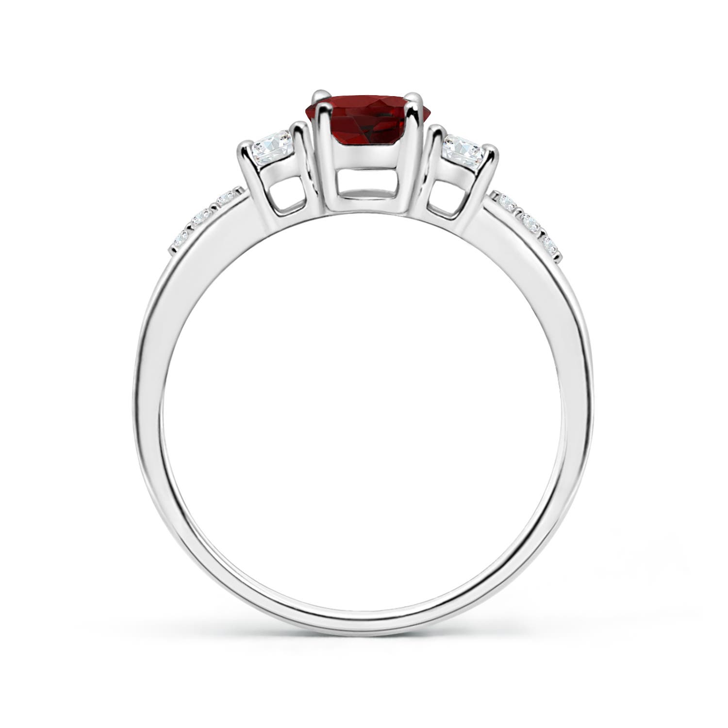 AAAA - Garnet / 1.16 CT / 14 KT White Gold