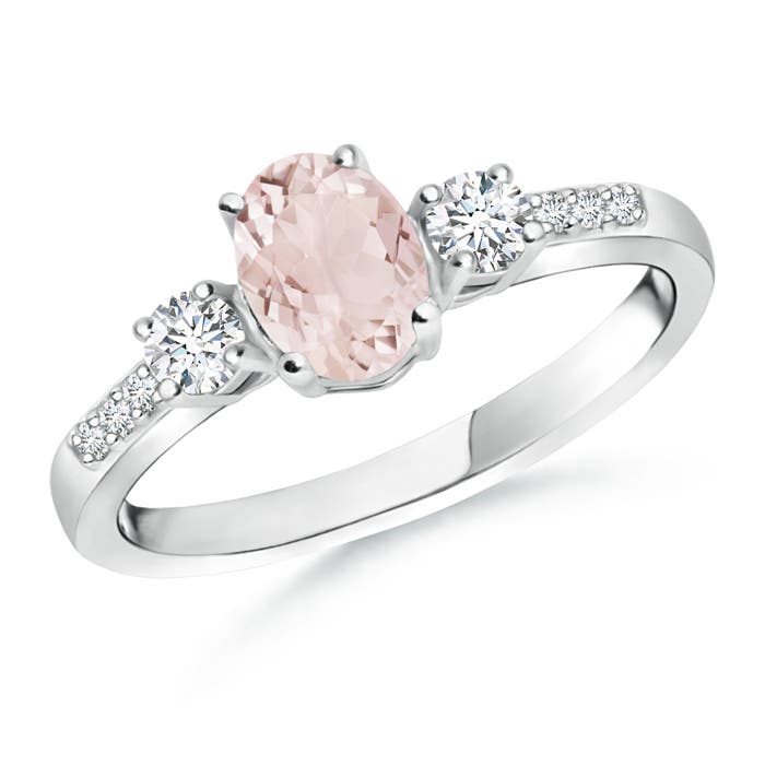 A - Morganite / 0.96 CT / 14 KT White Gold