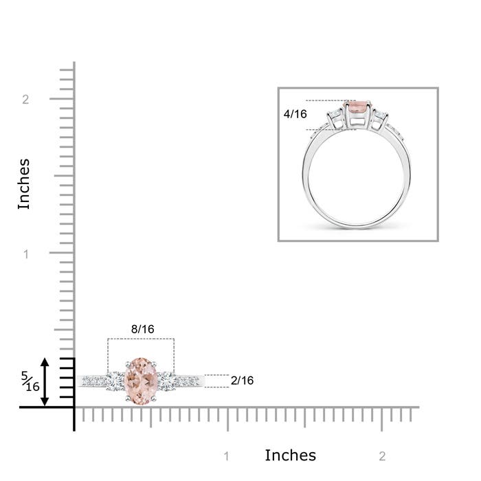 AAAA - Morganite / 0.96 CT / 14 KT White Gold