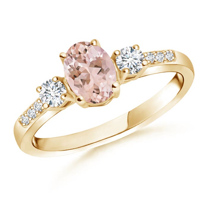 AAAA - Morganite / 0.96 CT / 14 KT Yellow Gold