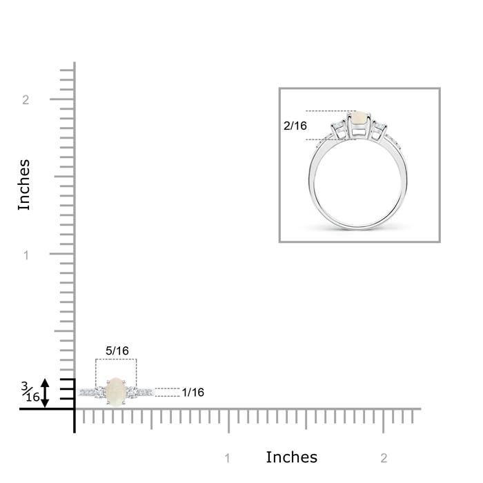 A - Opal / 0.25 CT / 14 KT White Gold