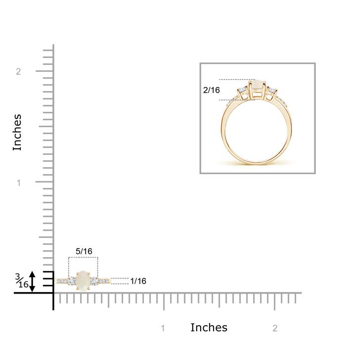 A - Opal / 0.25 CT / 14 KT Yellow Gold