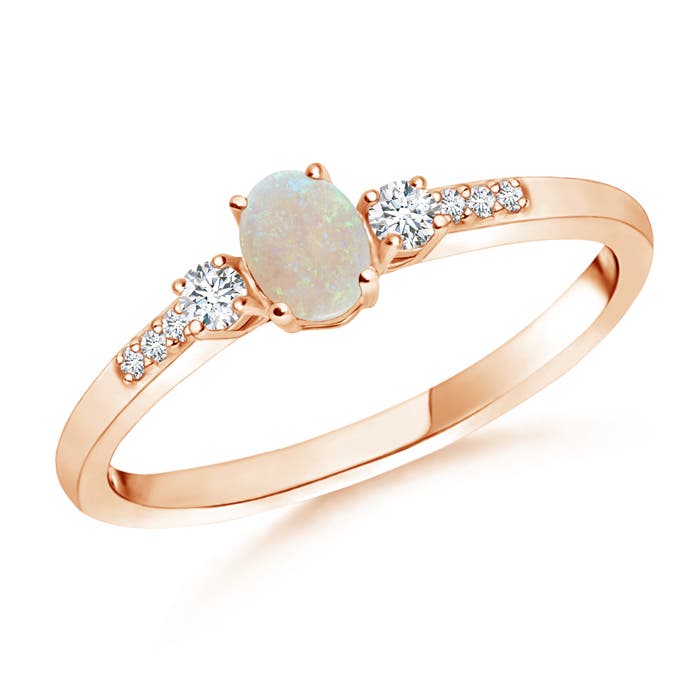 AA - Opal / 0.25 CT / 14 KT Rose Gold