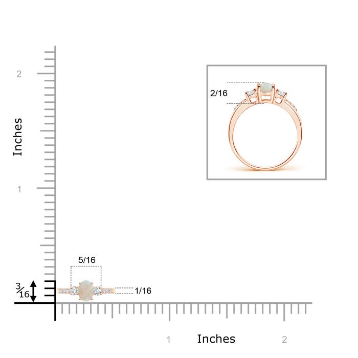 AA - Opal / 0.25 CT / 14 KT Rose Gold