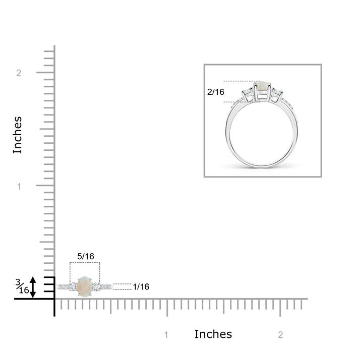 AA - Opal / 0.25 CT / 14 KT White Gold