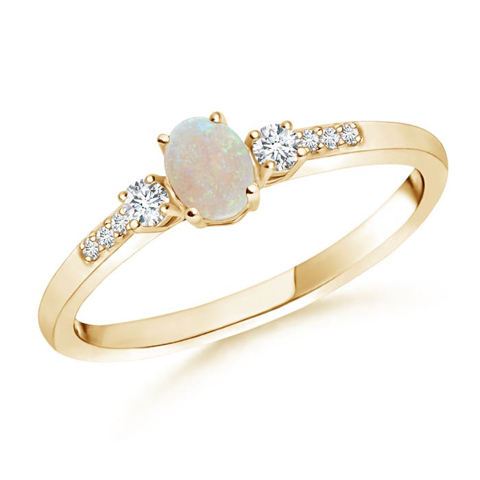 AA - Opal / 0.25 CT / 14 KT Yellow Gold